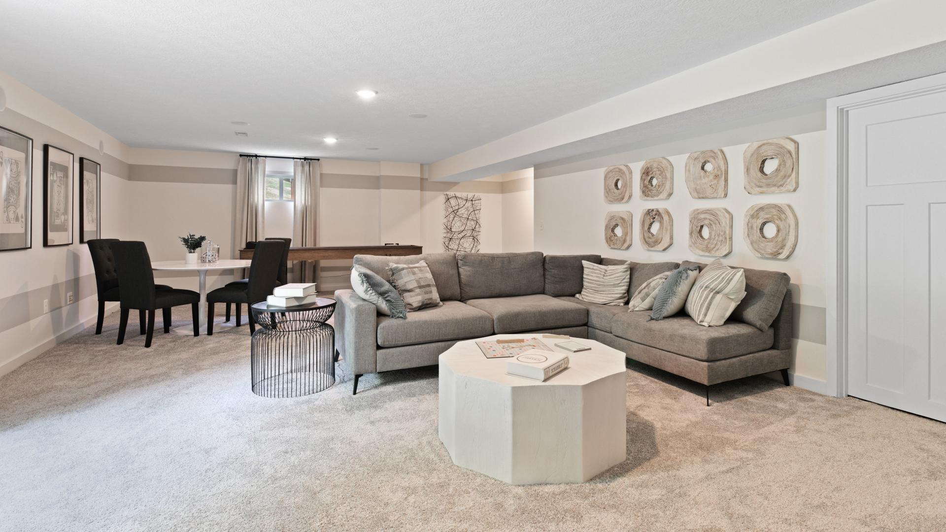 Upgrade to a finished basement to optimize your space.