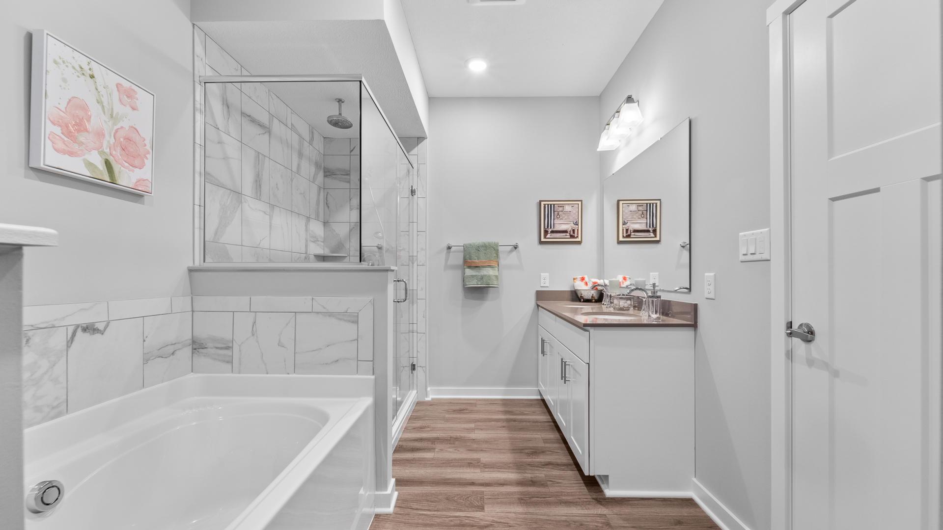 Relax in your private master bathroom at the end of the day.