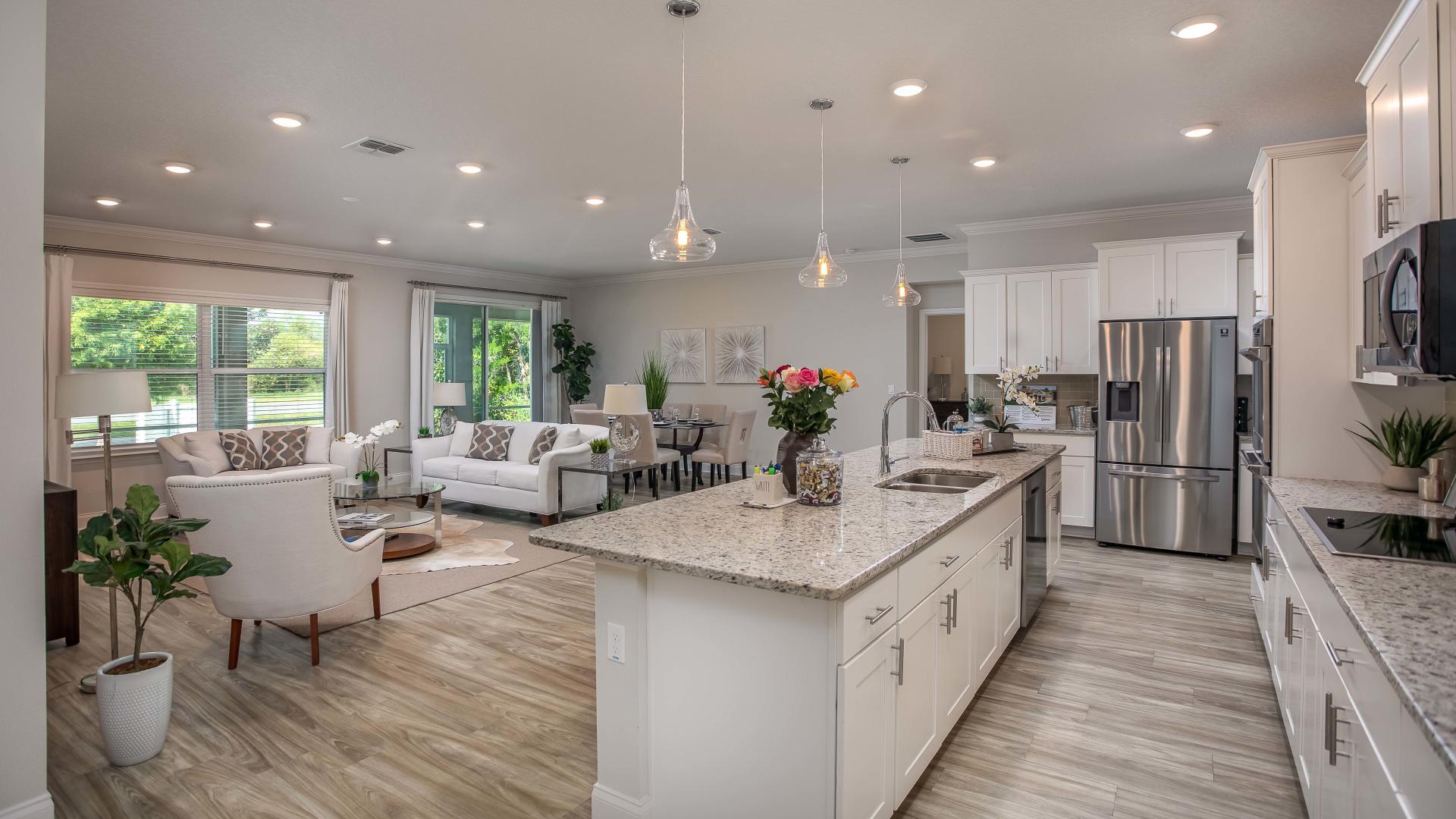 Make your space your own with an open-concept floor plan and raised ceilings on the first floor.