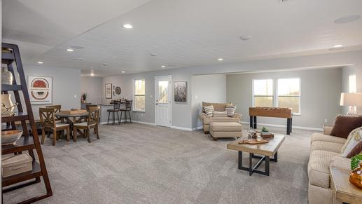A walkout basement provides space to entertain, available with certain designs.