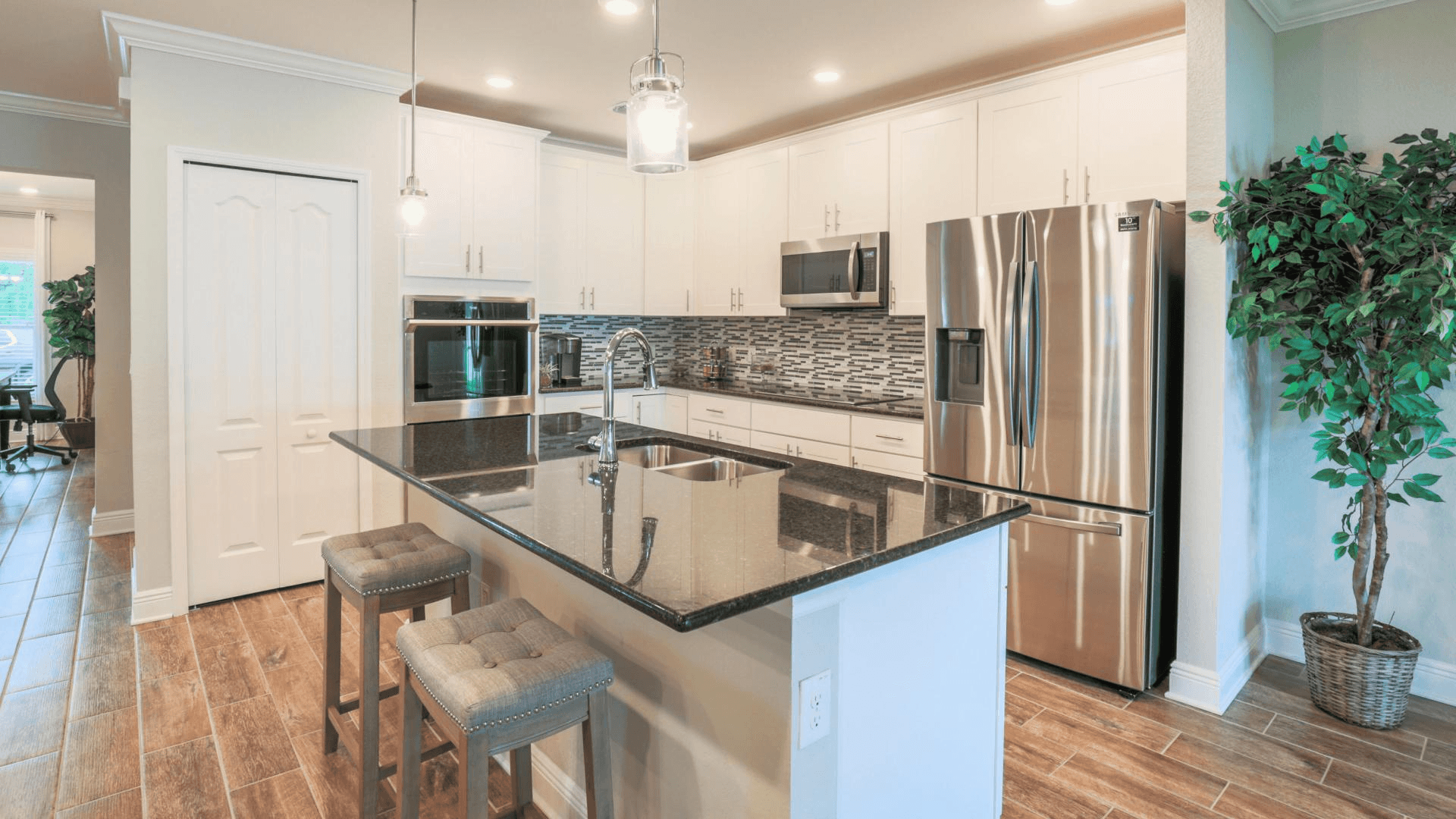 Your new kitchen has it all - islands with ample storage, stainless steel appliances, and more!