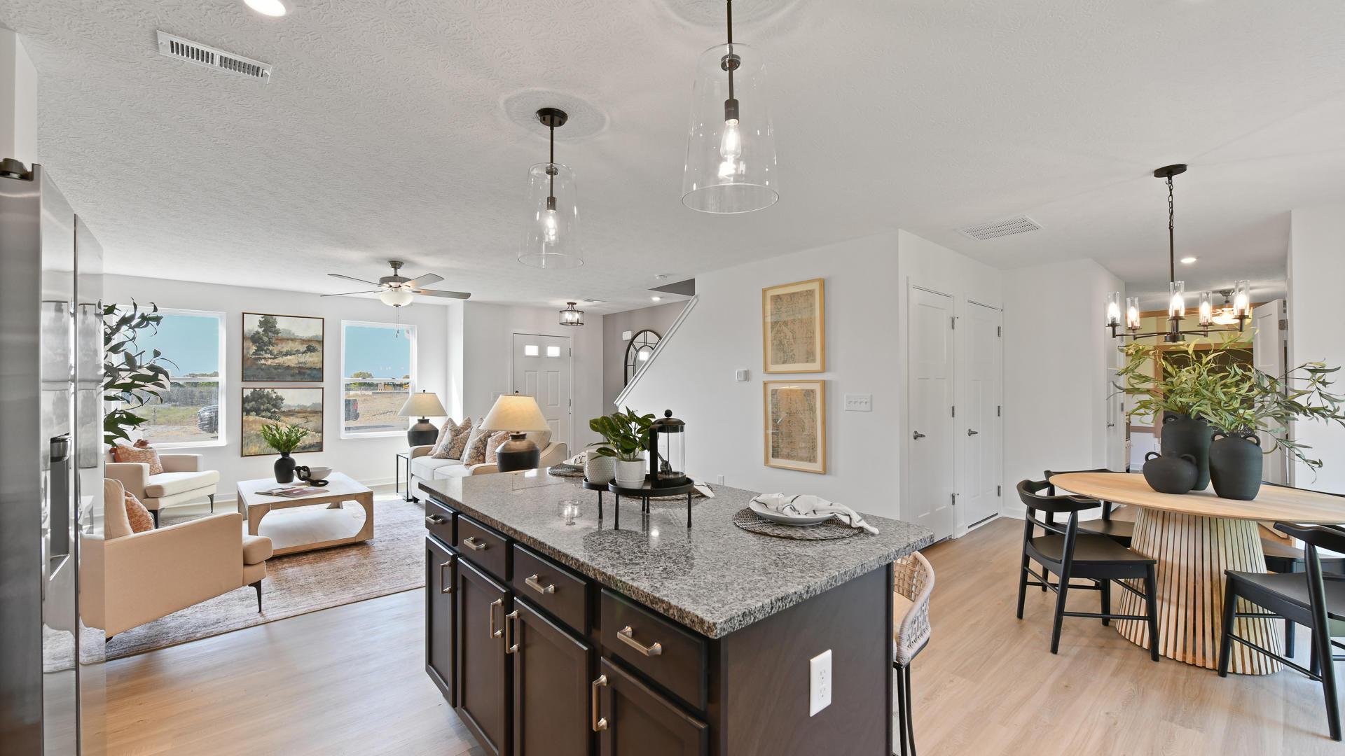 Open-concept floor plans and up to 9' ceilings on the first floor.*