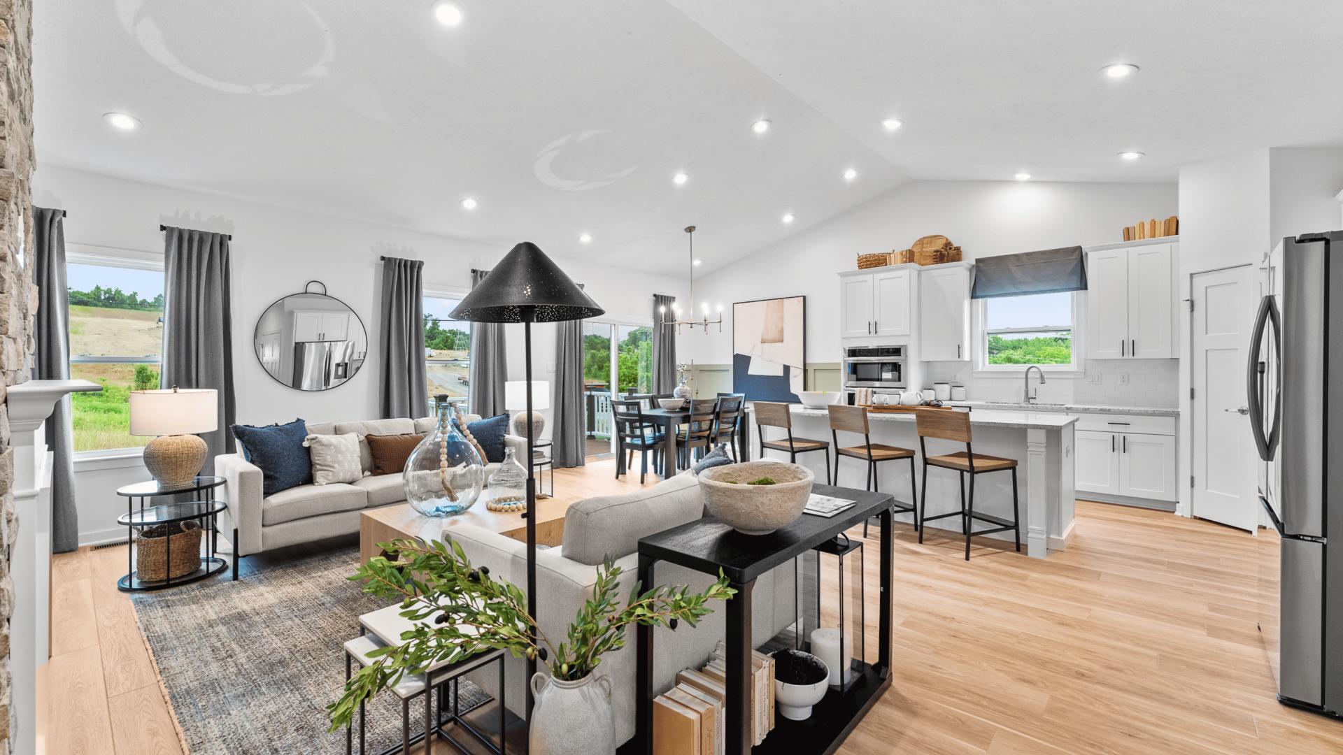 Open floor plans make it easy to entertain friends and family.