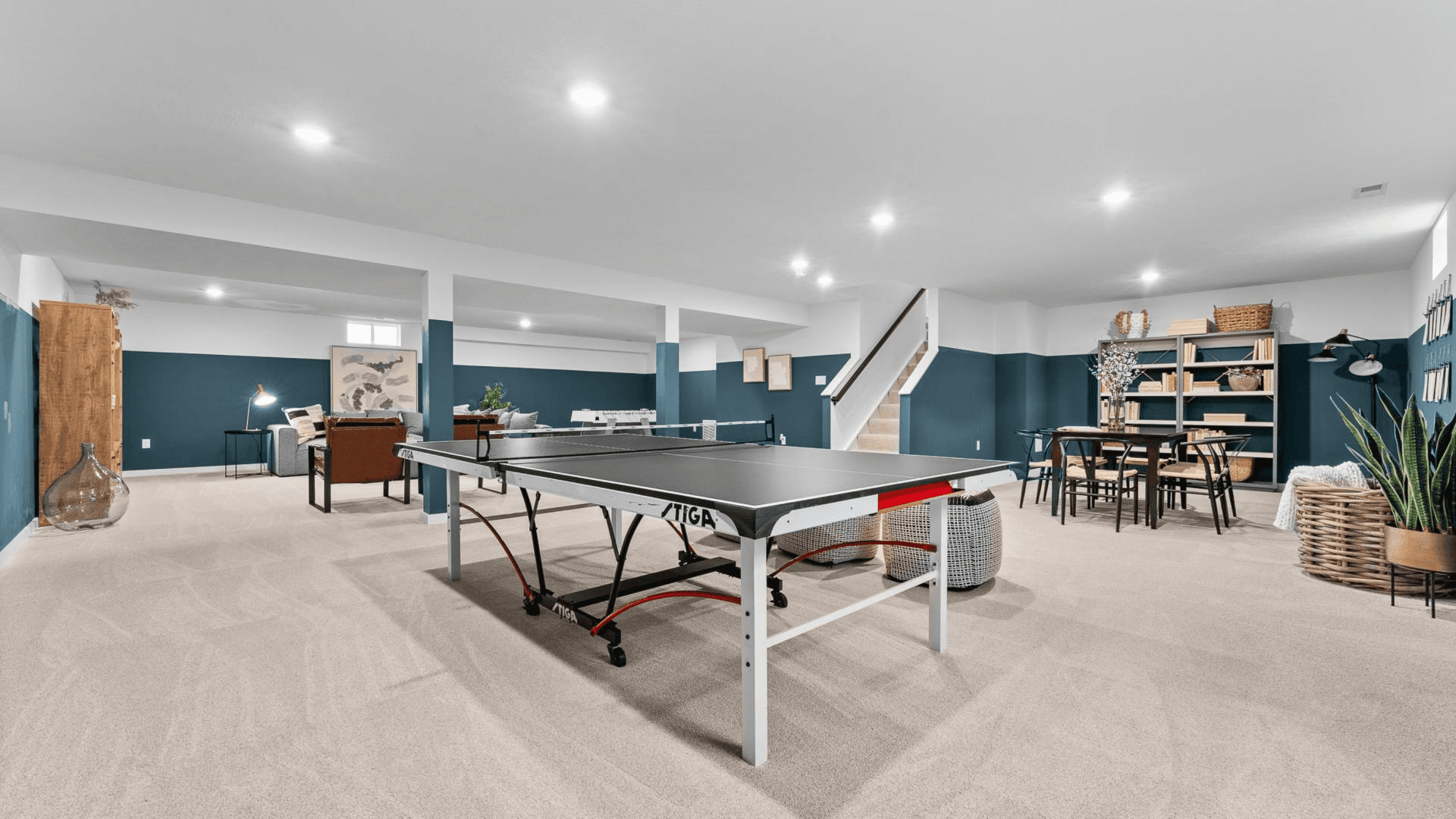 Finish the basement for a media room, billiards table or a space for overnight guest.