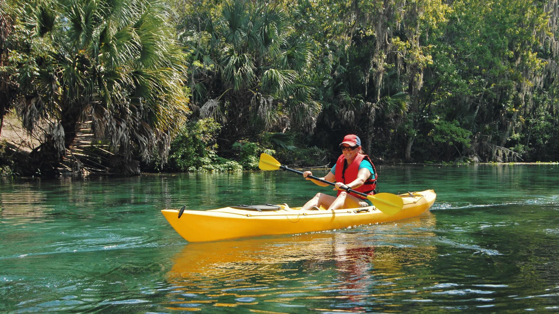Go kayaking with friends through the Silver River or Fort King Waterway.