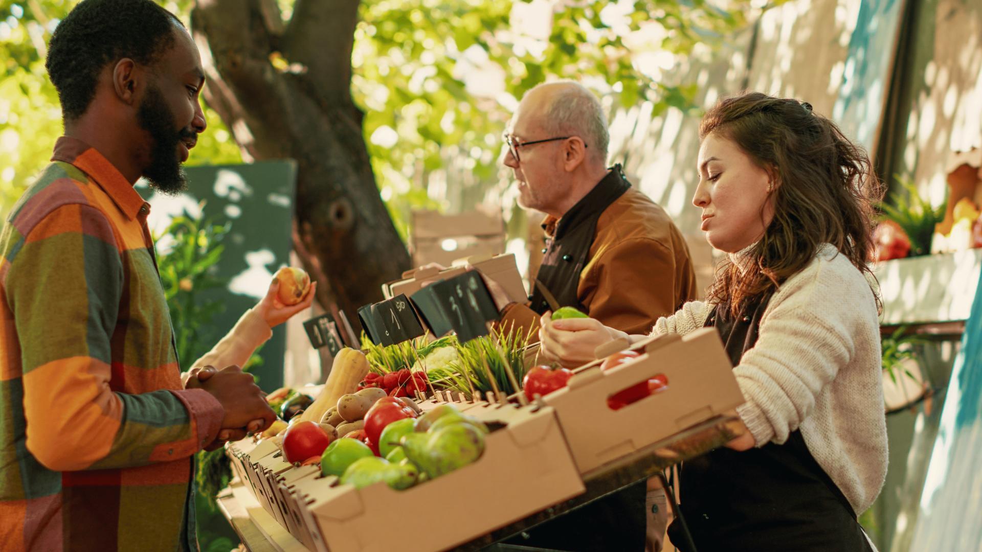 Visit the farmer's market every Saturday for fresh produce and fun.