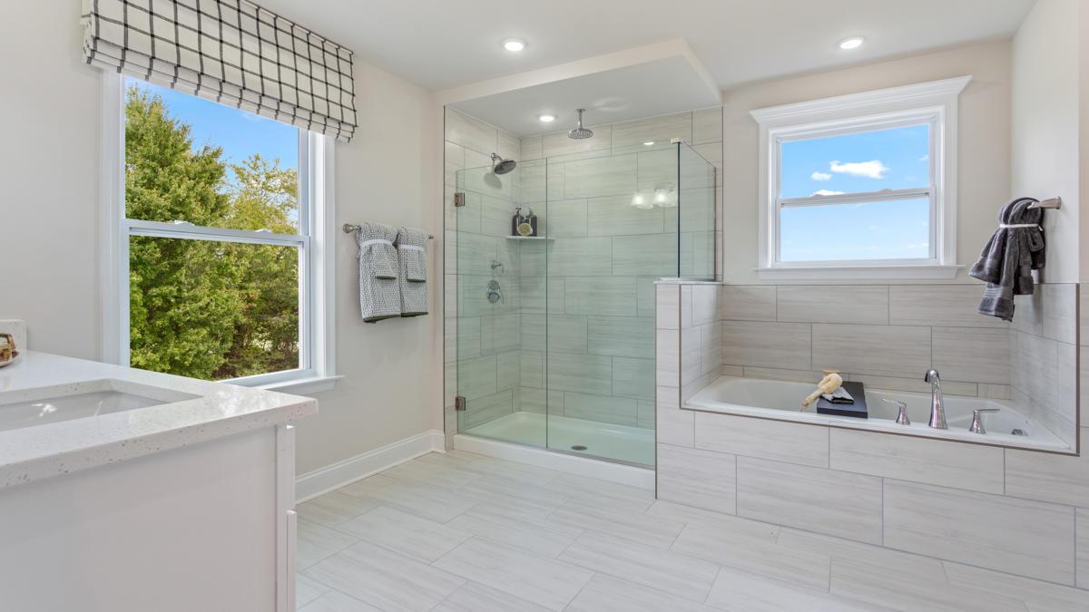 Retreat to your private master bathroom at the end of the day.