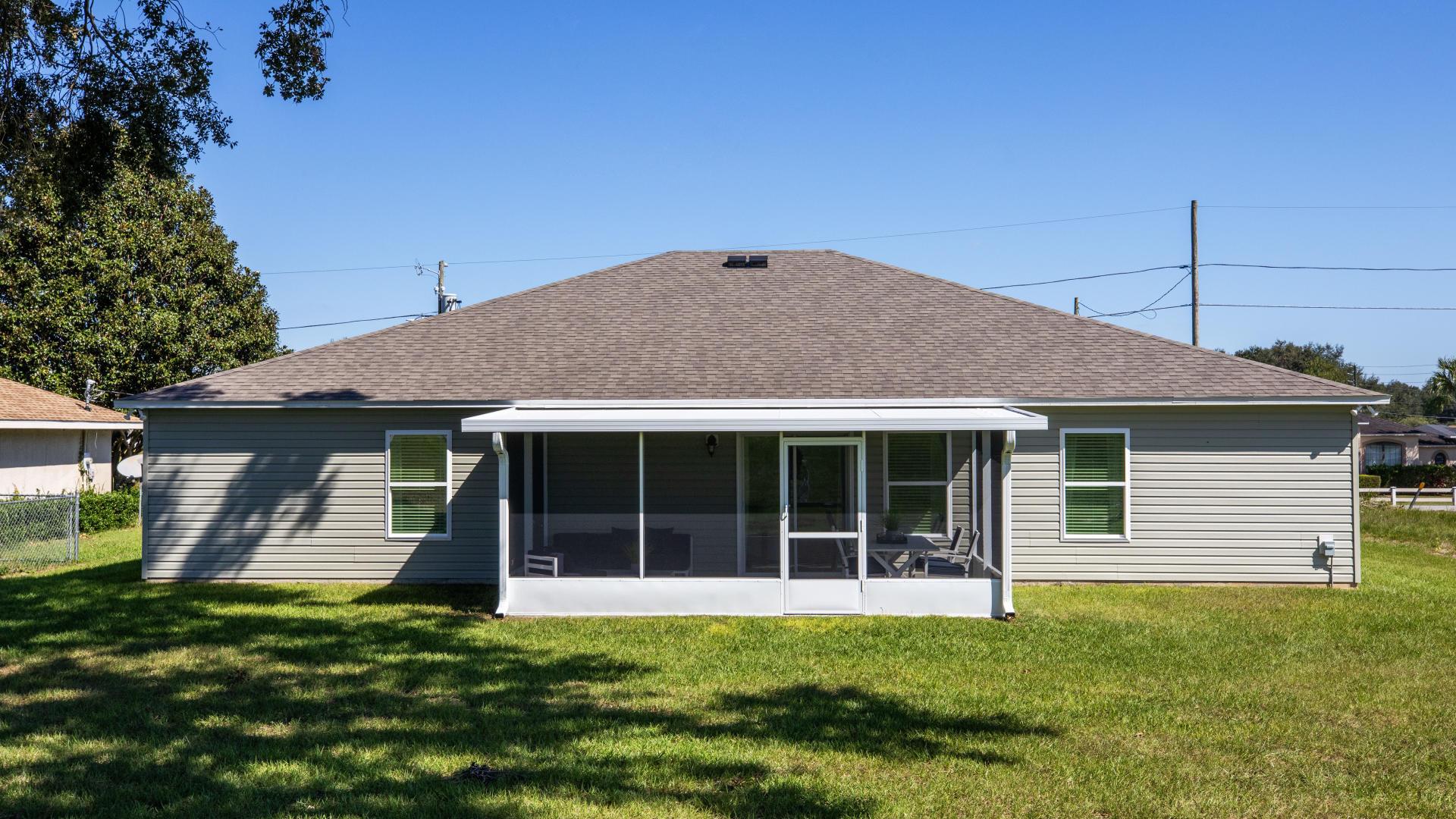 Homes in Marion Oaks have extended back patios for extra space to have a cookout while hosting friends &amp; family.