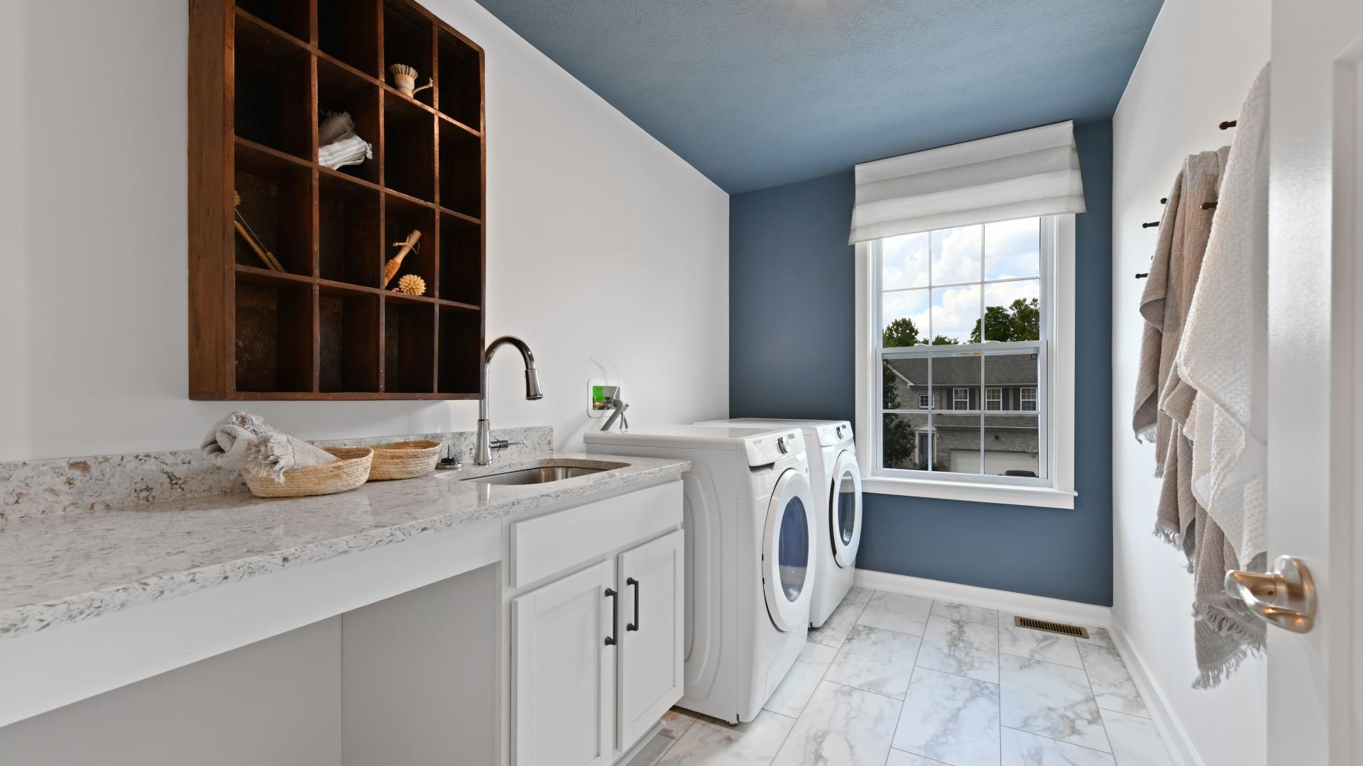 Laundry on the same floor as bedrooms means you’re not carrying heavy baskets up &amp; down the stairs.