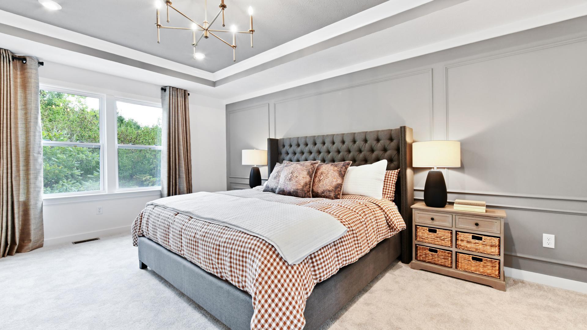 Luxurious master suites with spacious, walk-in closets are included.