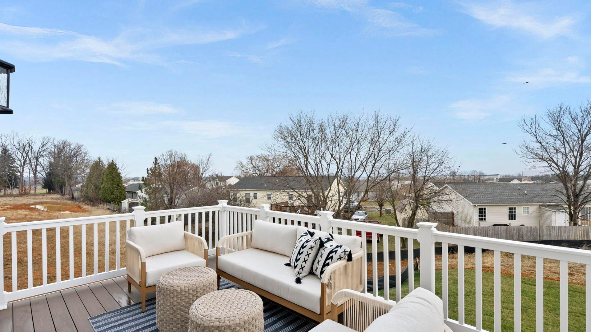 Enjoy your first cup of coffee in the morning or a glass of wine after a long day on your deck.