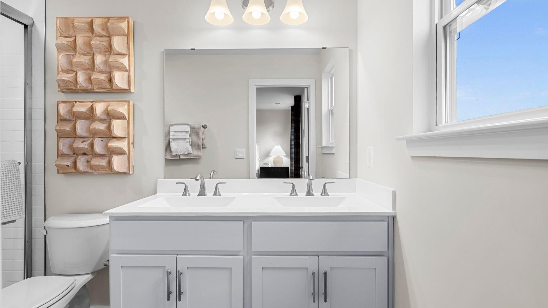 Dual vanities, walk-in showers, and plenty of storage space in your master bath.