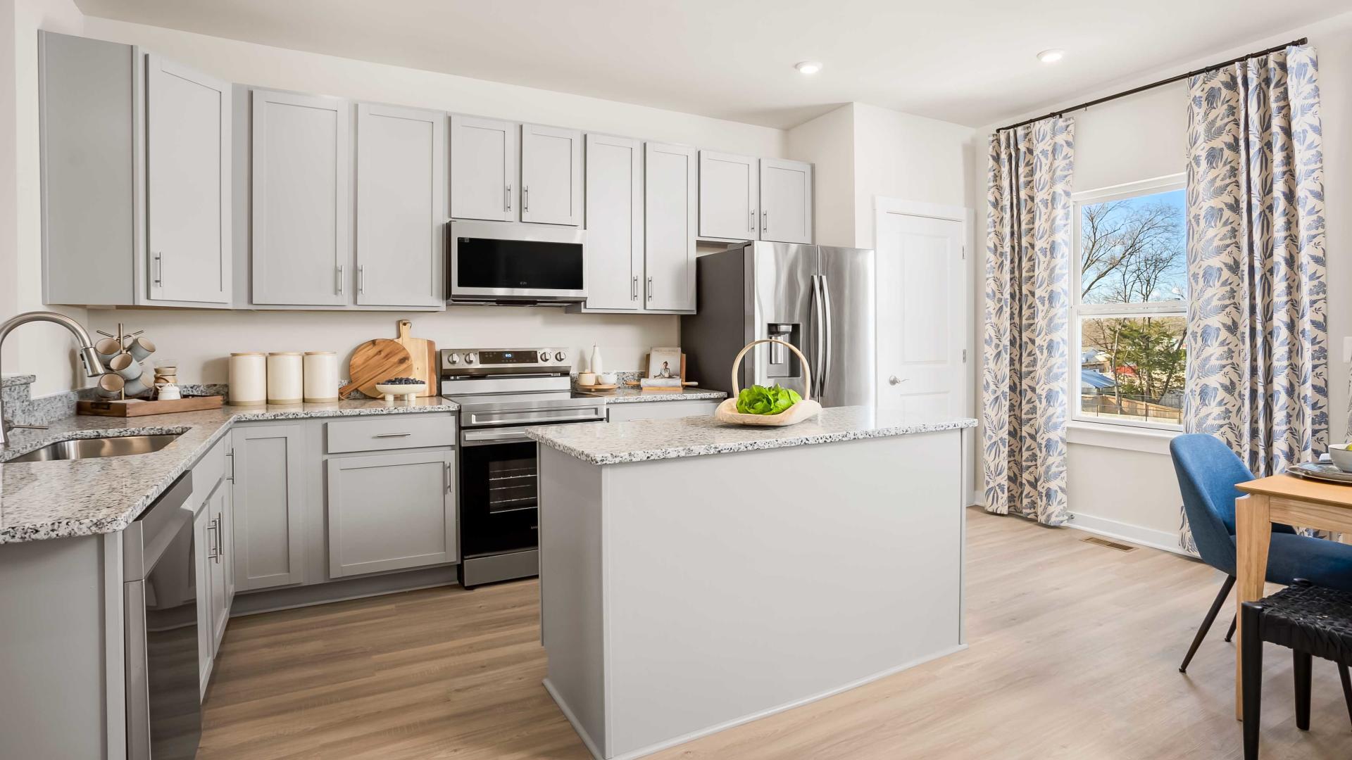 Your kitchen has it all! Granite countertops, LVP flooring, and stainless steel appliances!