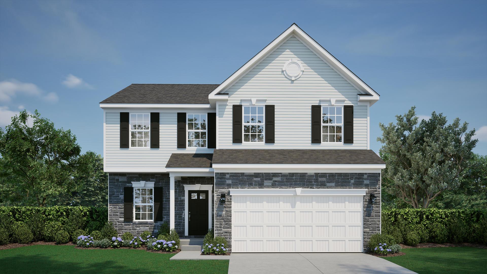 Elevation: A Opt Stone with Optional Partial Front Porch