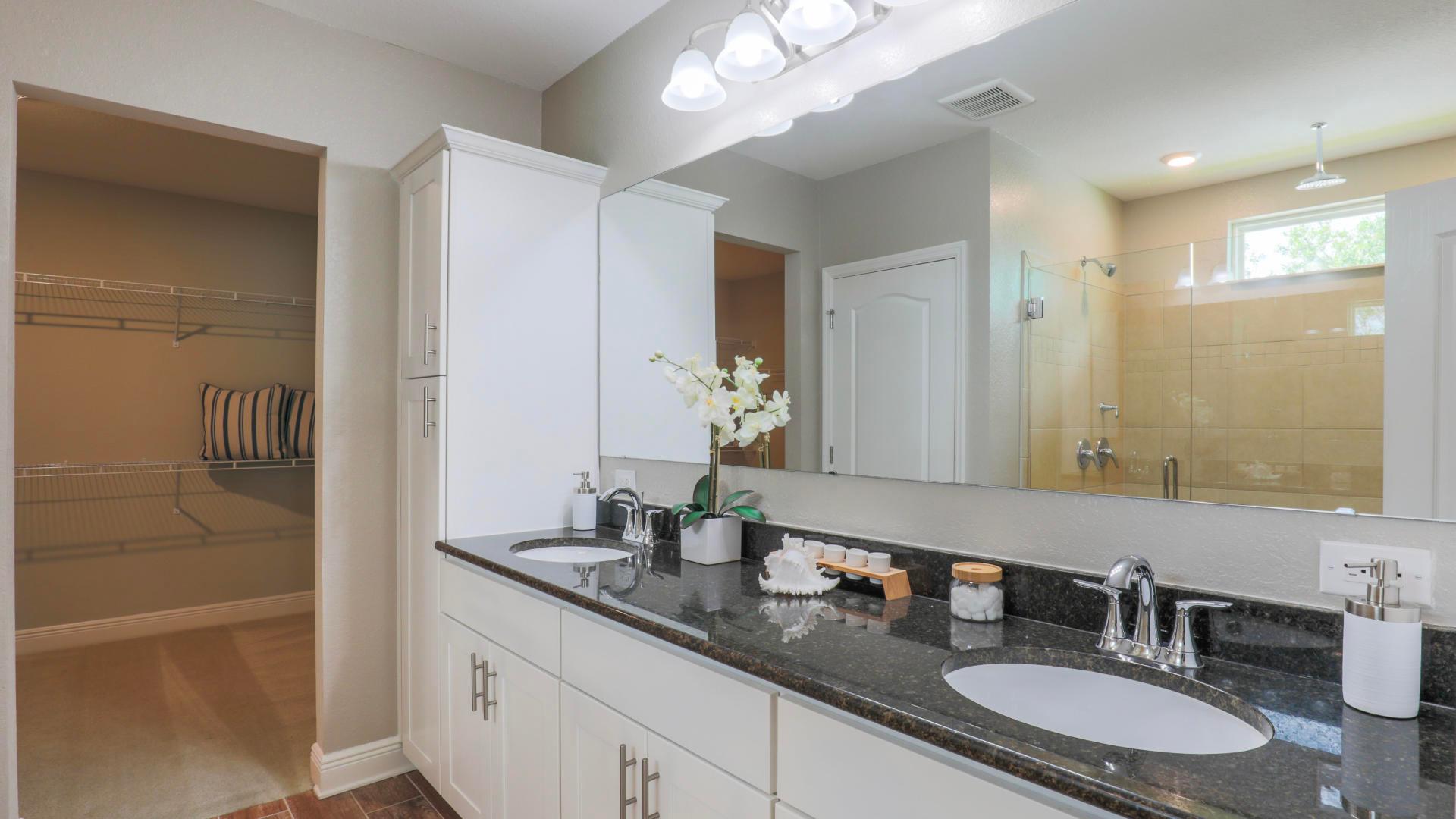 Stunning master baths with walk-in showers and plenty of storage space for your everyday essentials.