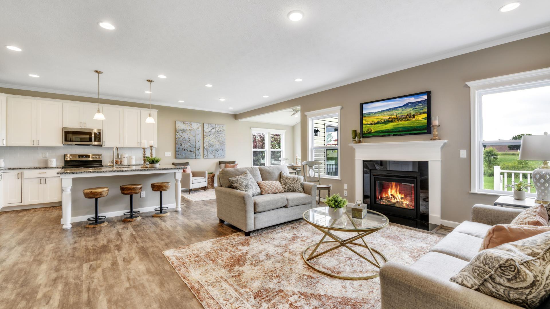 Simplistic designs with open floor plans and space in the right places.