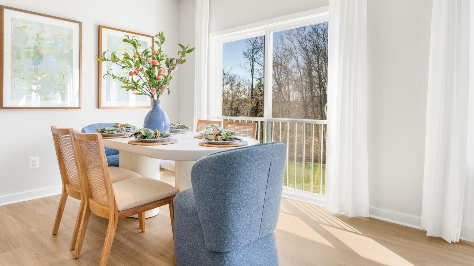 A patio door directly from your kitchen makes it easy to let your pup outside and enjoy the yard.