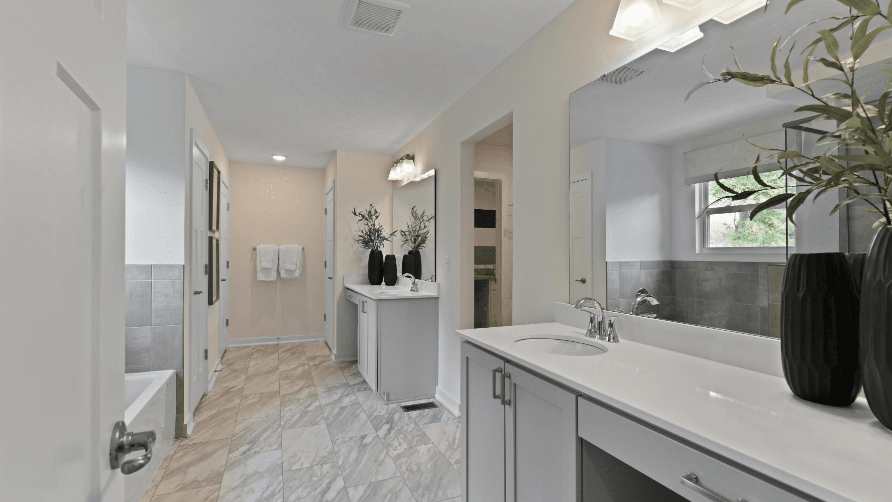 Luxurious master baths with frameless walk-in showers and plenty of storage space for your everyday essentials.