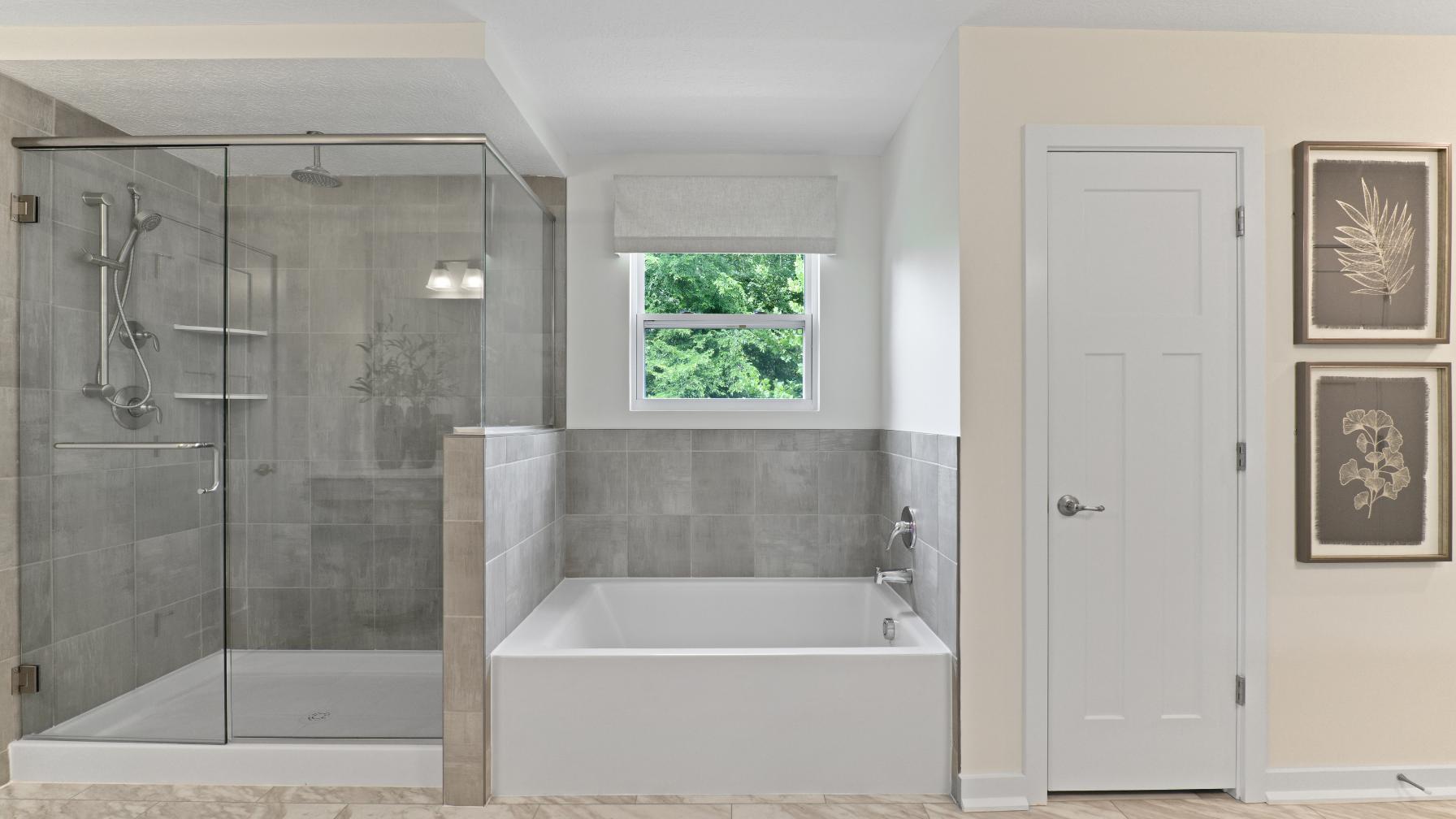 Floor to ceiling tile for a spa-like experience in your master bath.