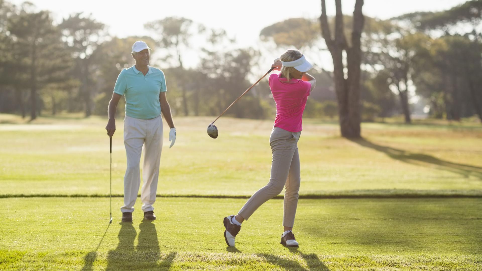 Practice your swing at Marcus Pointe Golf Club just under 12 miles away.