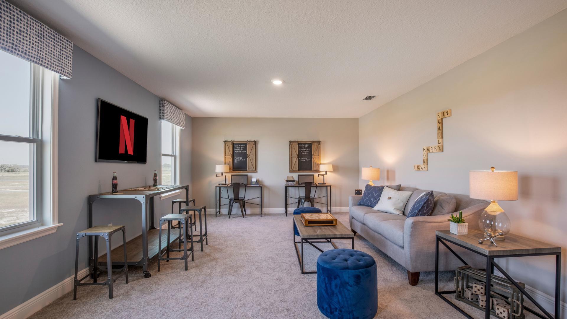 The loft provides additional space for the kiddos to hang out and work on crafts.