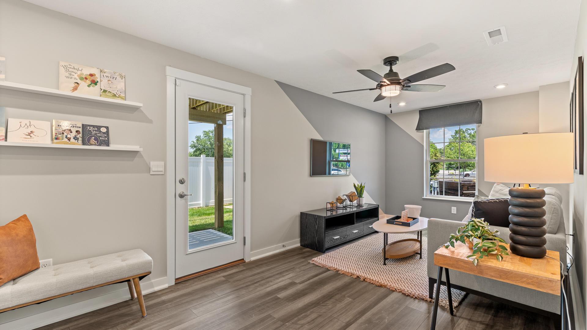 A finished rec room gives you flex space to grow, host, or create your dream office.