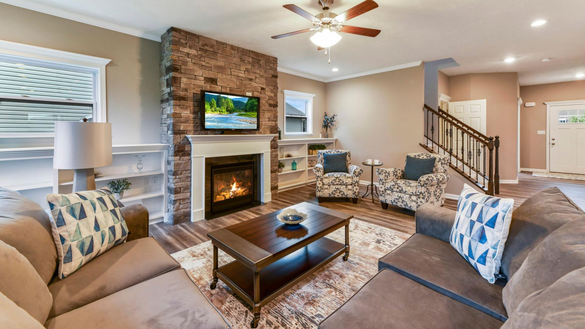 Open floor plans make it easy to entertain or help the kids with homework while making dinner.