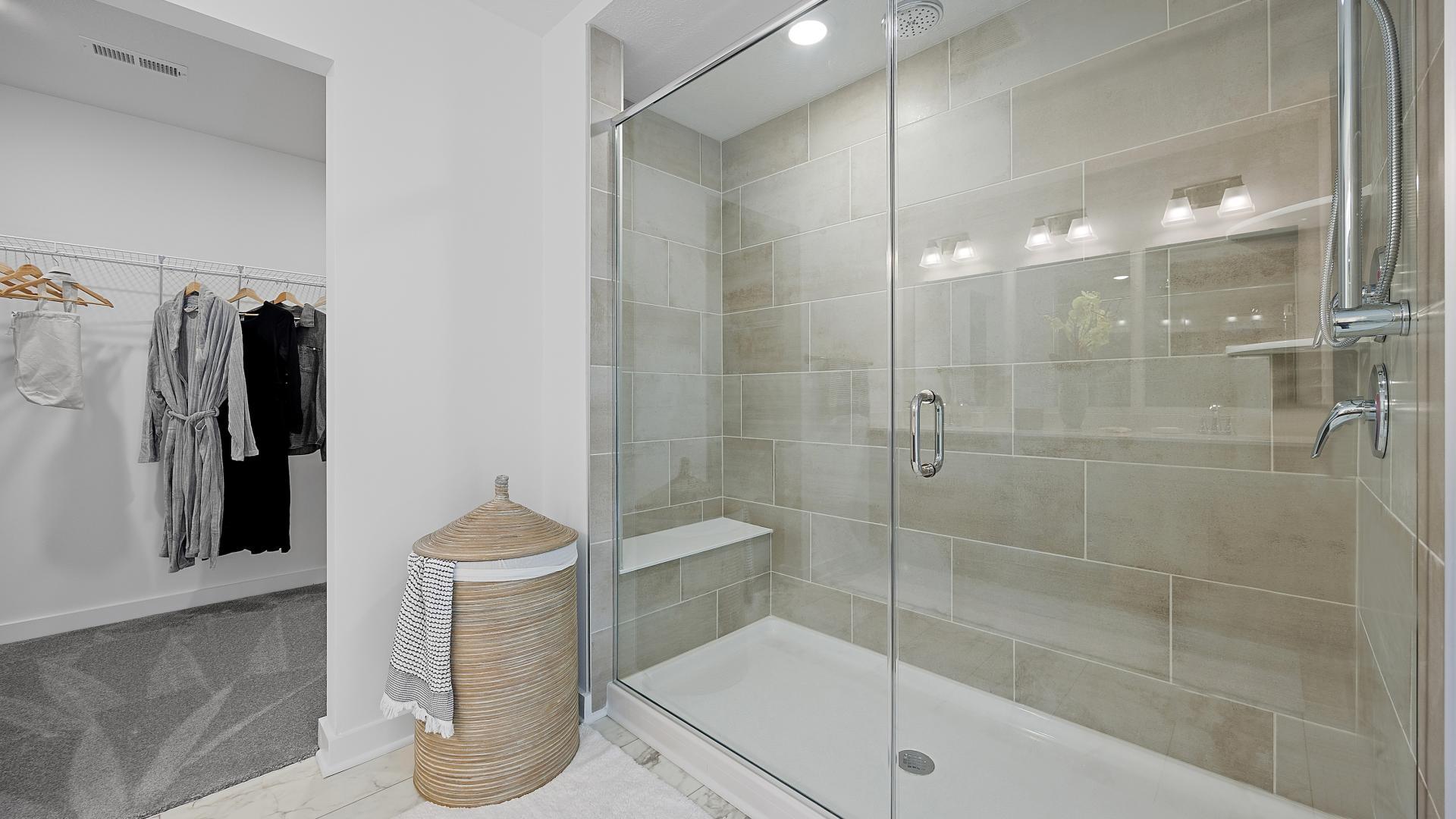 Master bedrooms with walk-in closets and modern bathrooms.