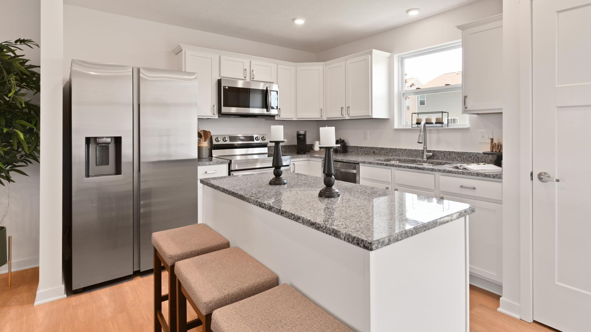Kitchen island, granite countertops and stainless steel appliances included!