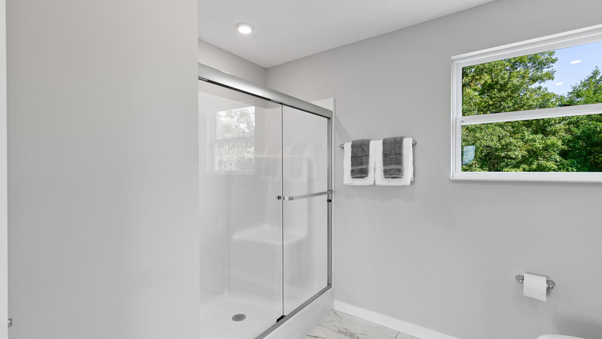Enjoy a luxurious, walk-in shower...
