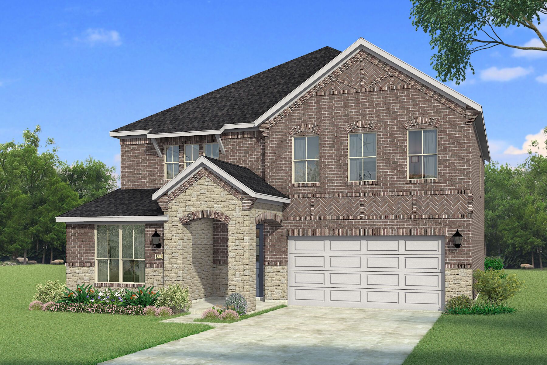 The Mirabel - Old World with Stone Elevation