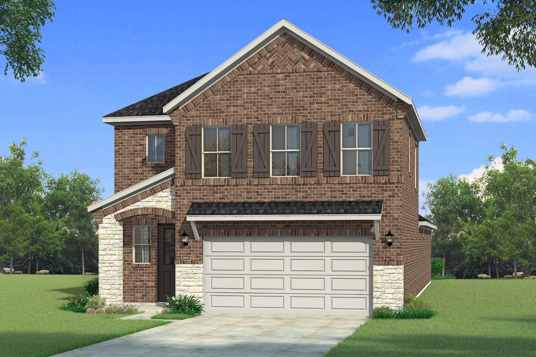 The Bonhill - Old World with Stone Elevation