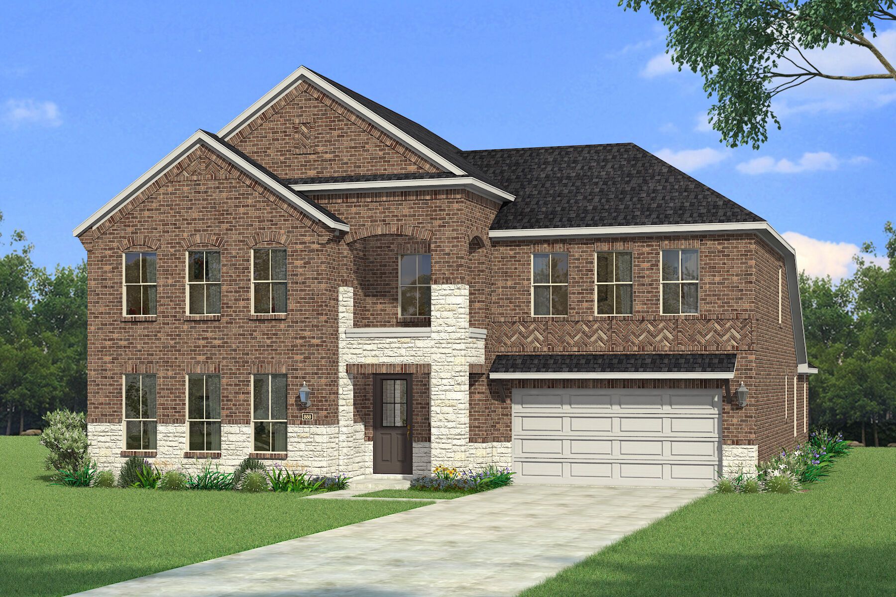 The Siena - Old World with Stone Elevation