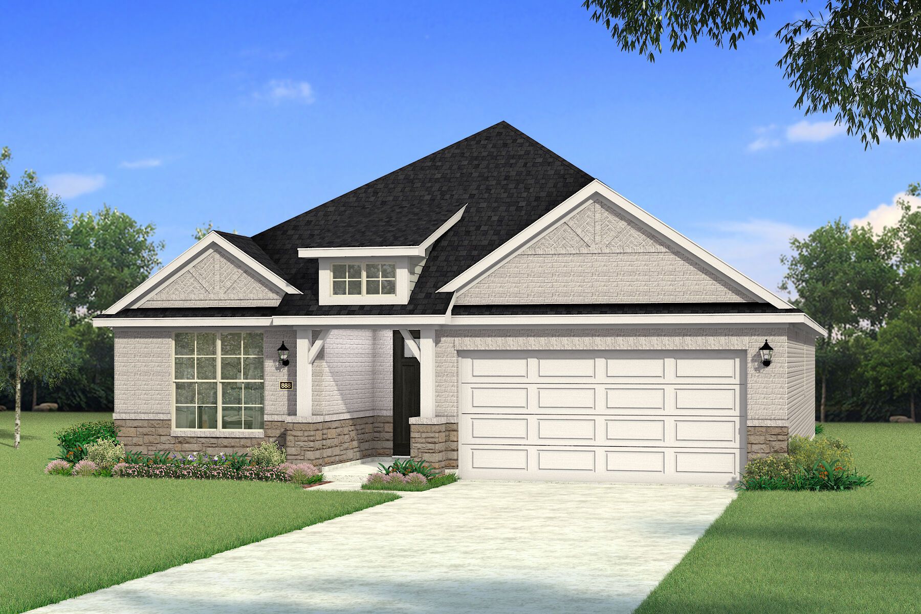 The Sarafina - Hill Country 2 with Stone Elevation