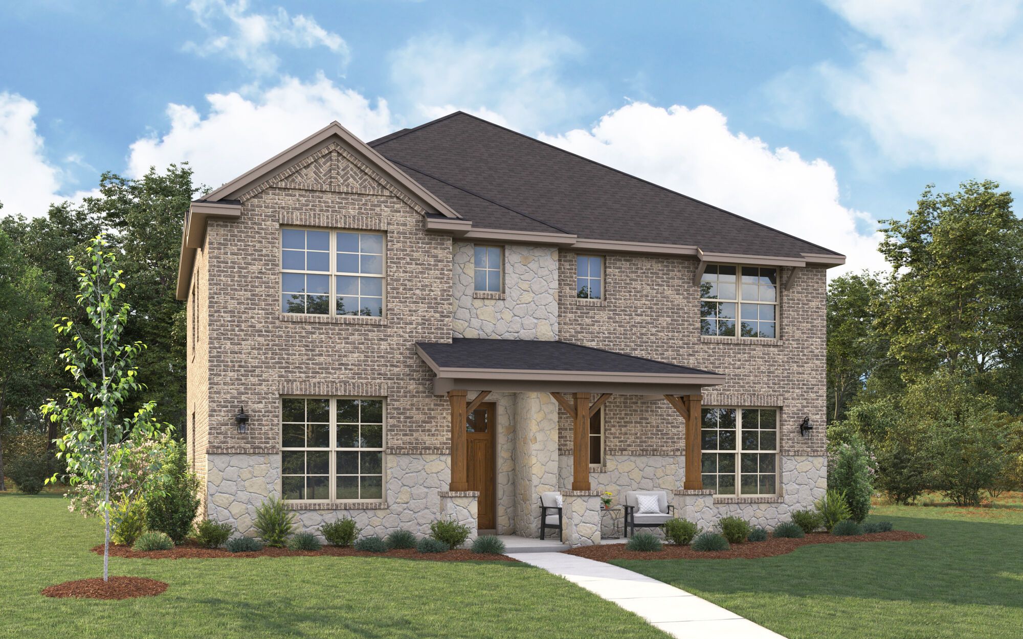 The Rayburn - Hill Country with Stone Elevation