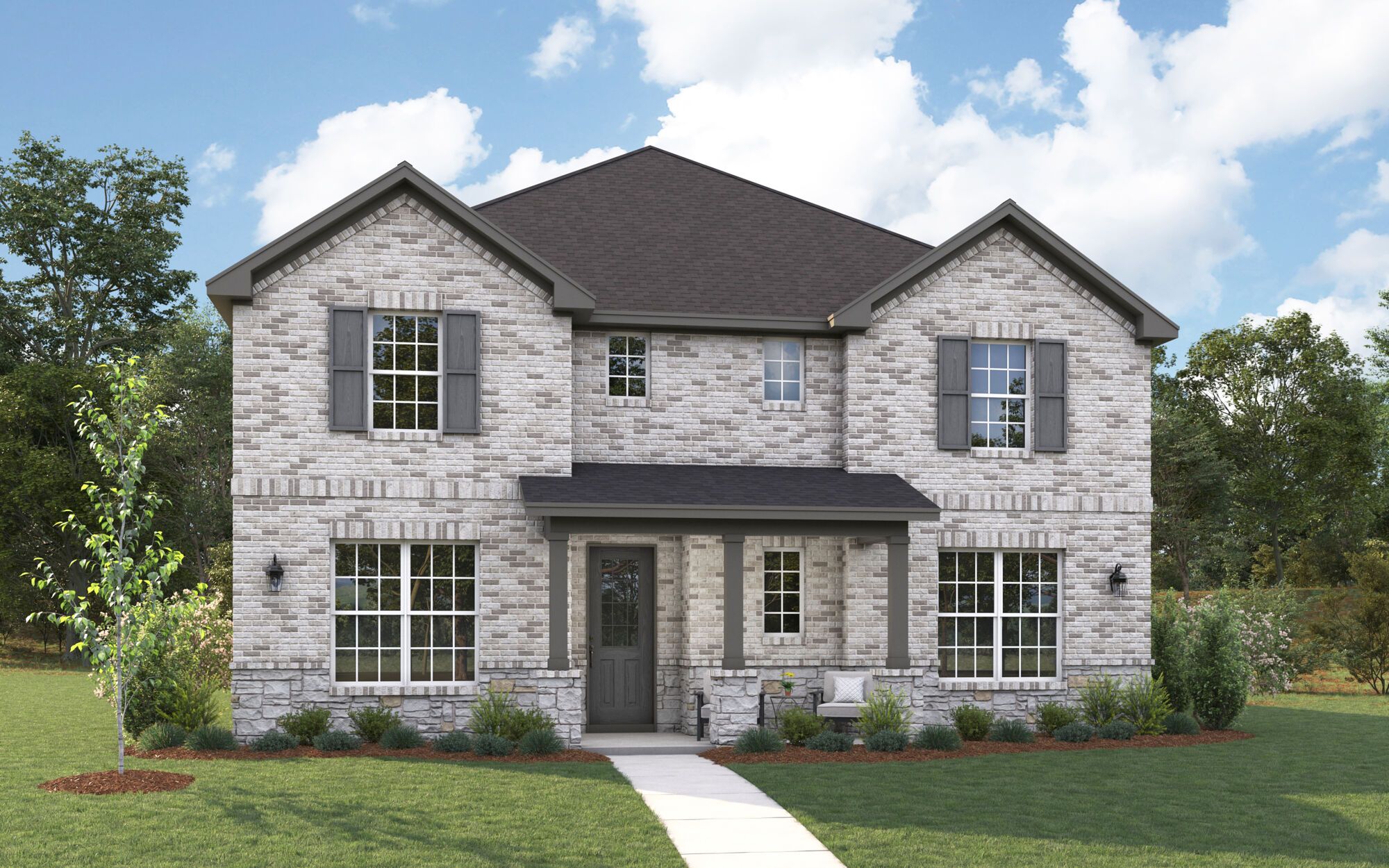 The Rayburn - Traditional with Stone Elevation