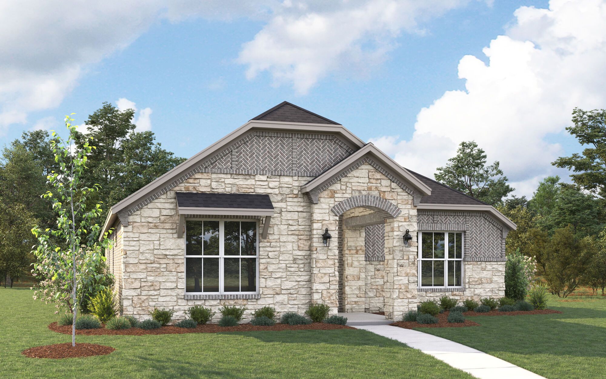 The Buchanan - Old World with Stone Elevation