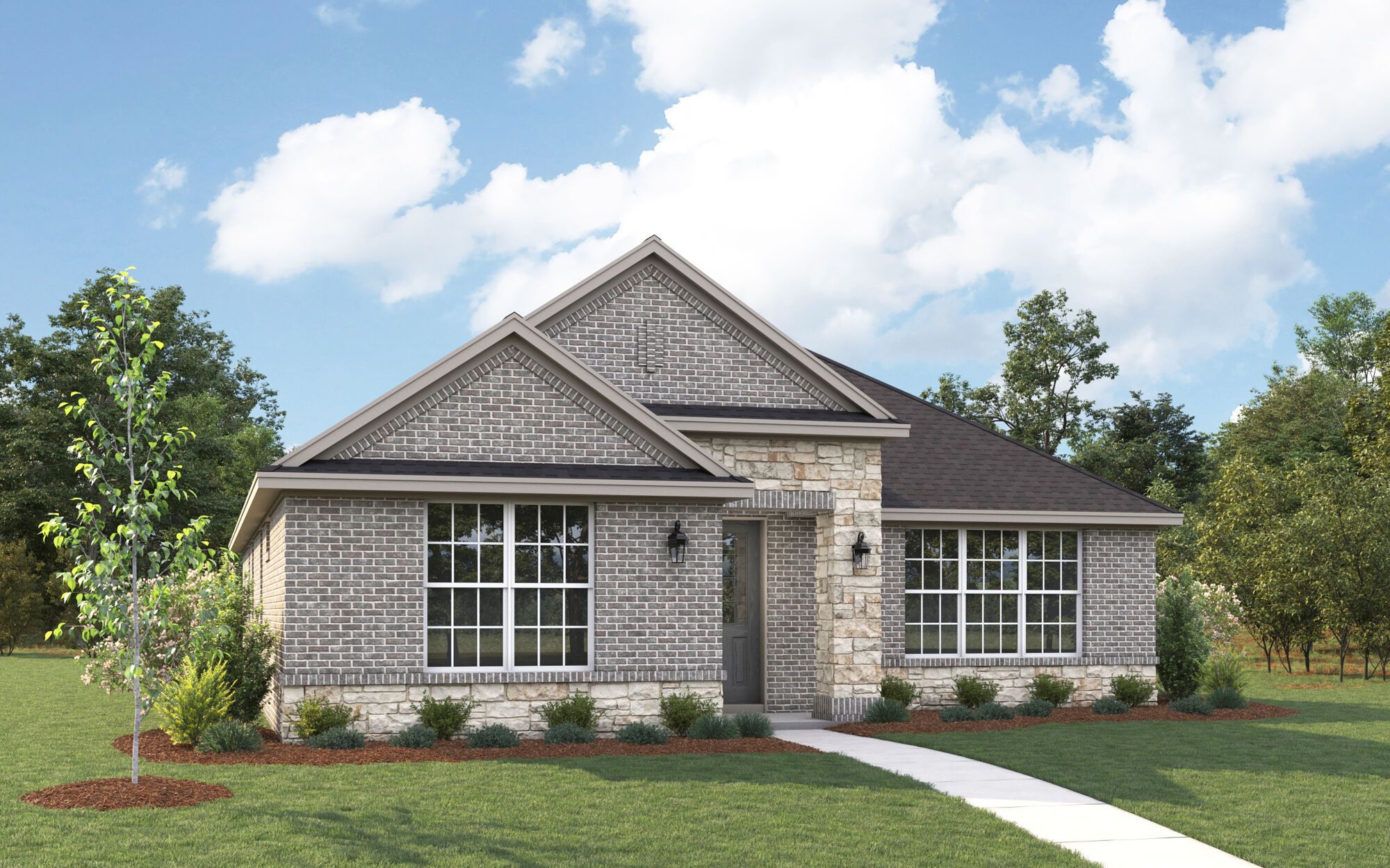 The Buchanan - Traditional with Stone Elevation