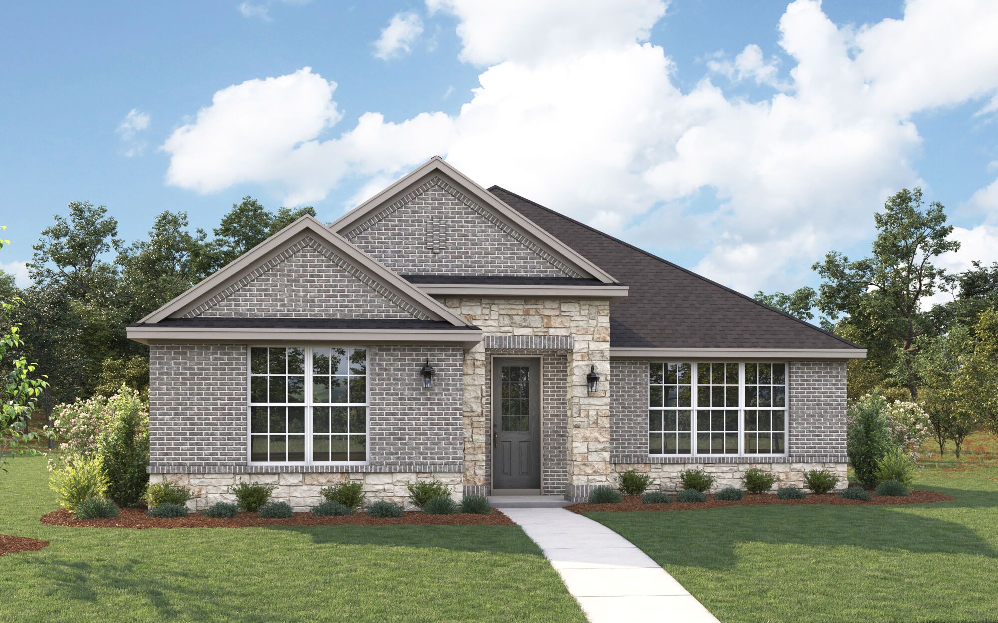 The Buchanan - Traditional with Stone Elevation