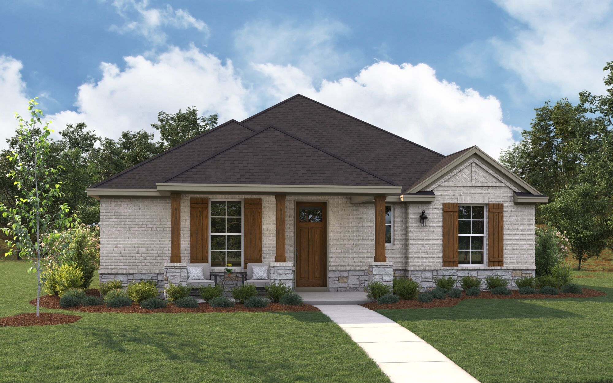 The Conroe - Hill Country with Stone Elevation