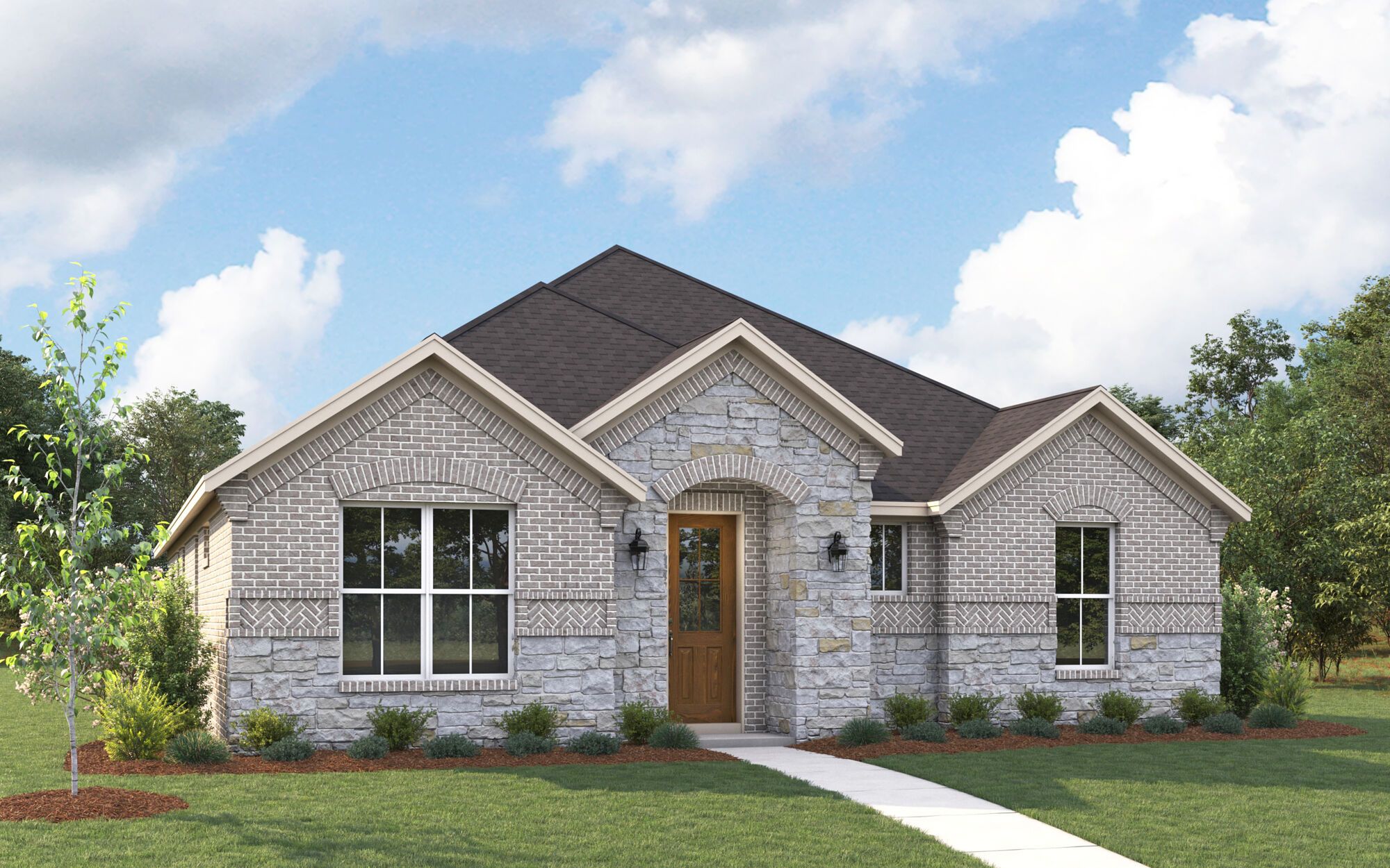 The Conroe - Old World with Stone Elevation