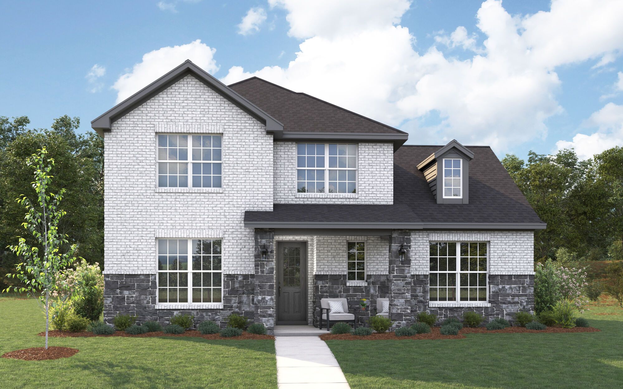 The Lavon - Traditional with Stone Elevation