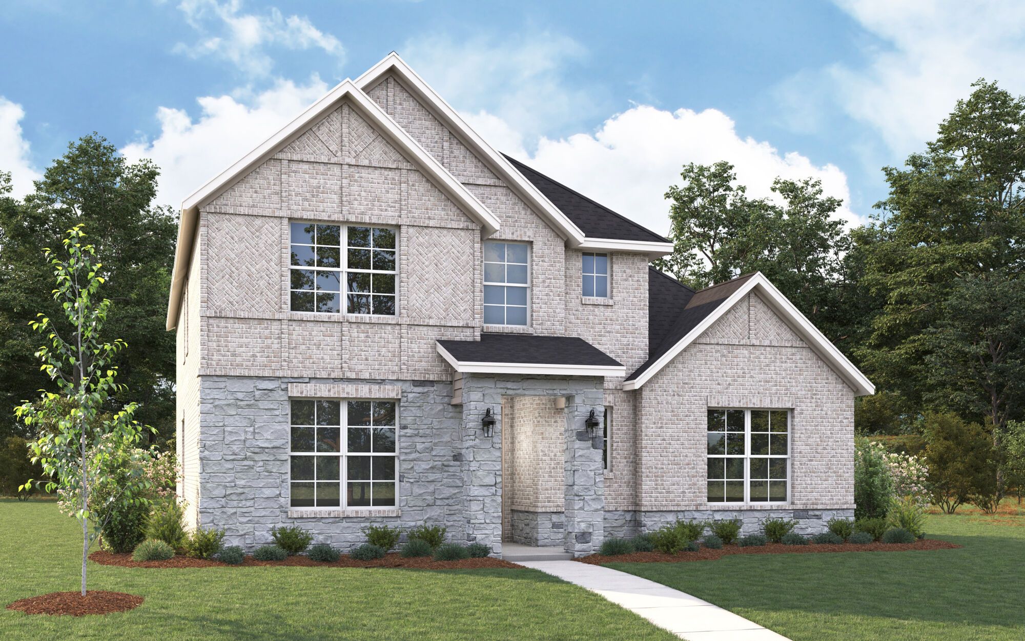 The Lavon - Tudor with Stone Elevation