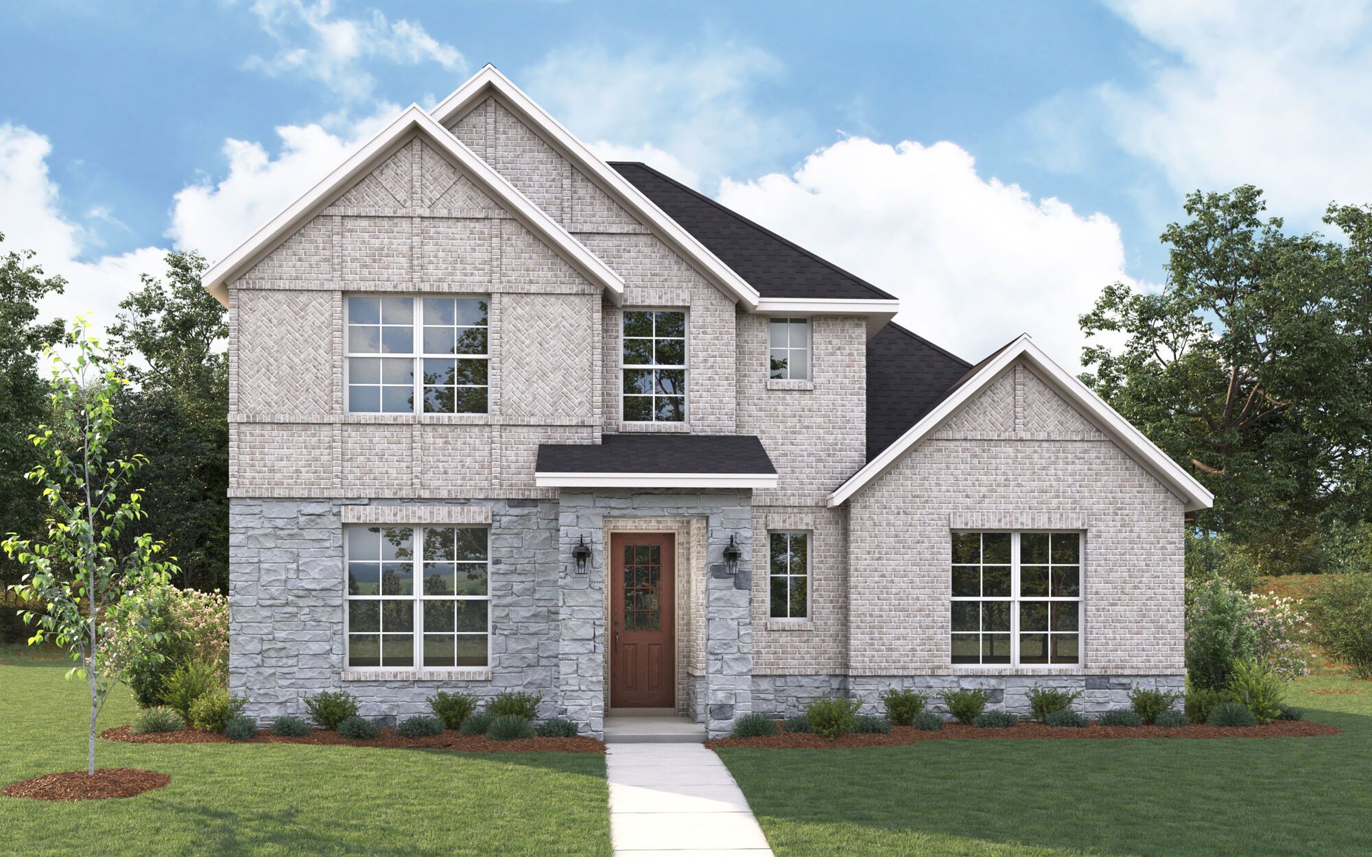 The Lavon - Tudor with Stone Elevation