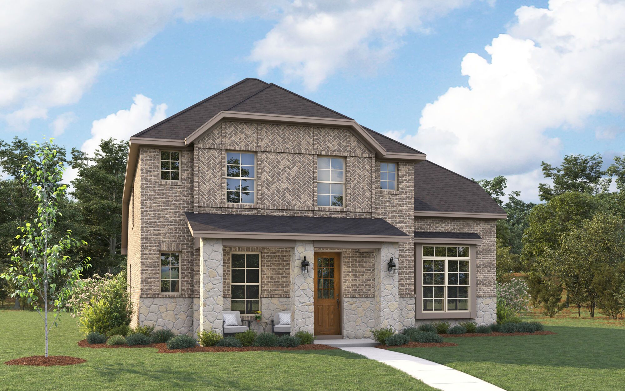 The Livingston - Tudor with Stone Elevation