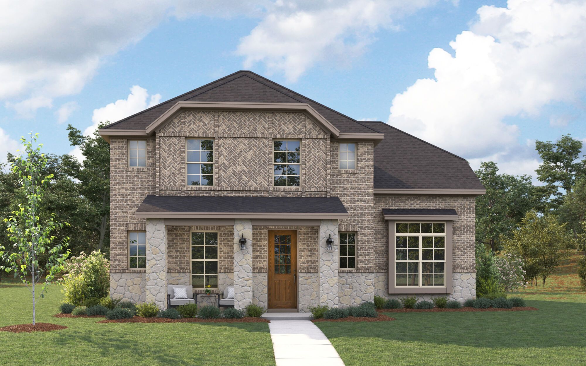 The Livingston - Tudor with Stone Elevation