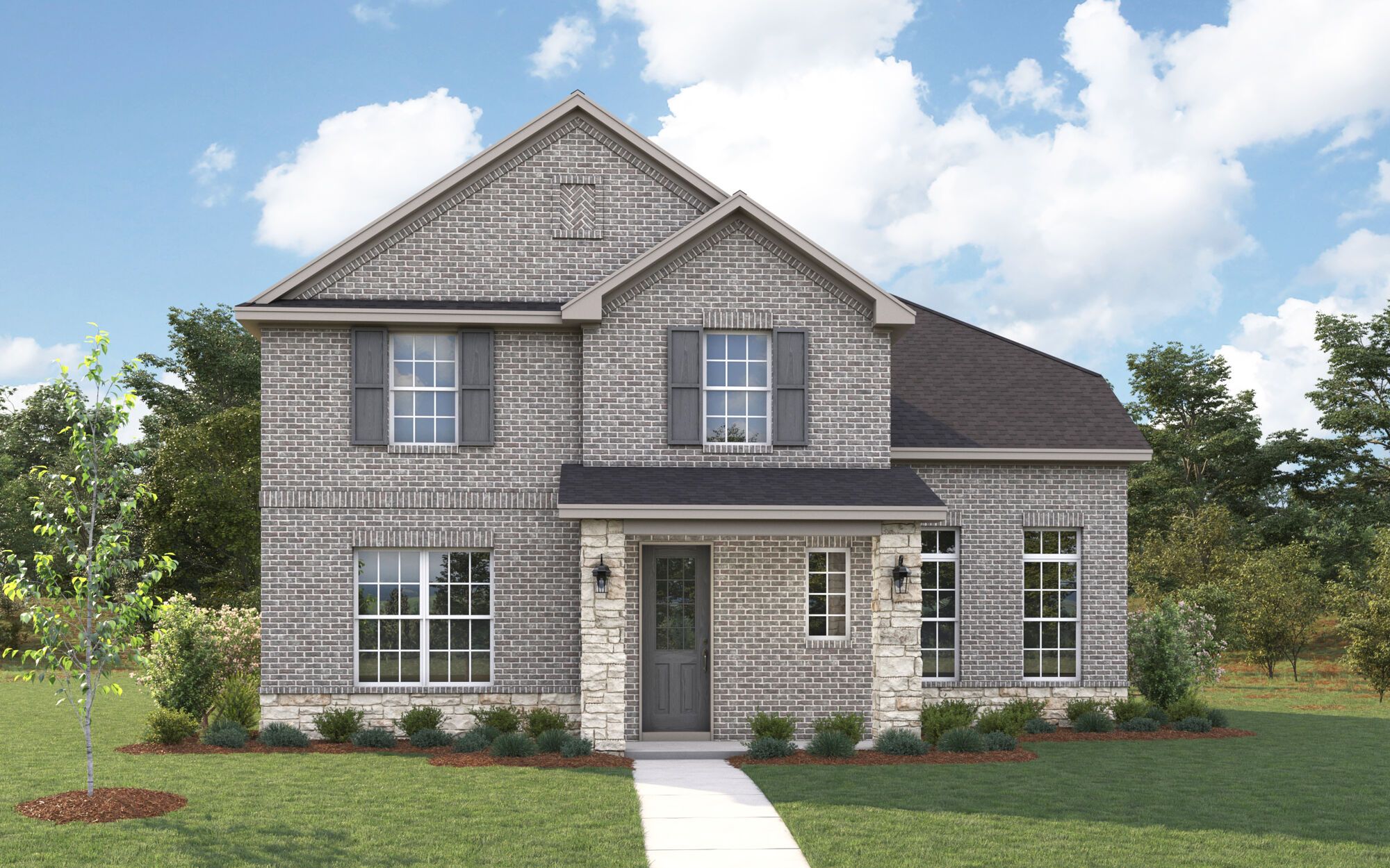 The Livingston - Traditional with Stone Elevation