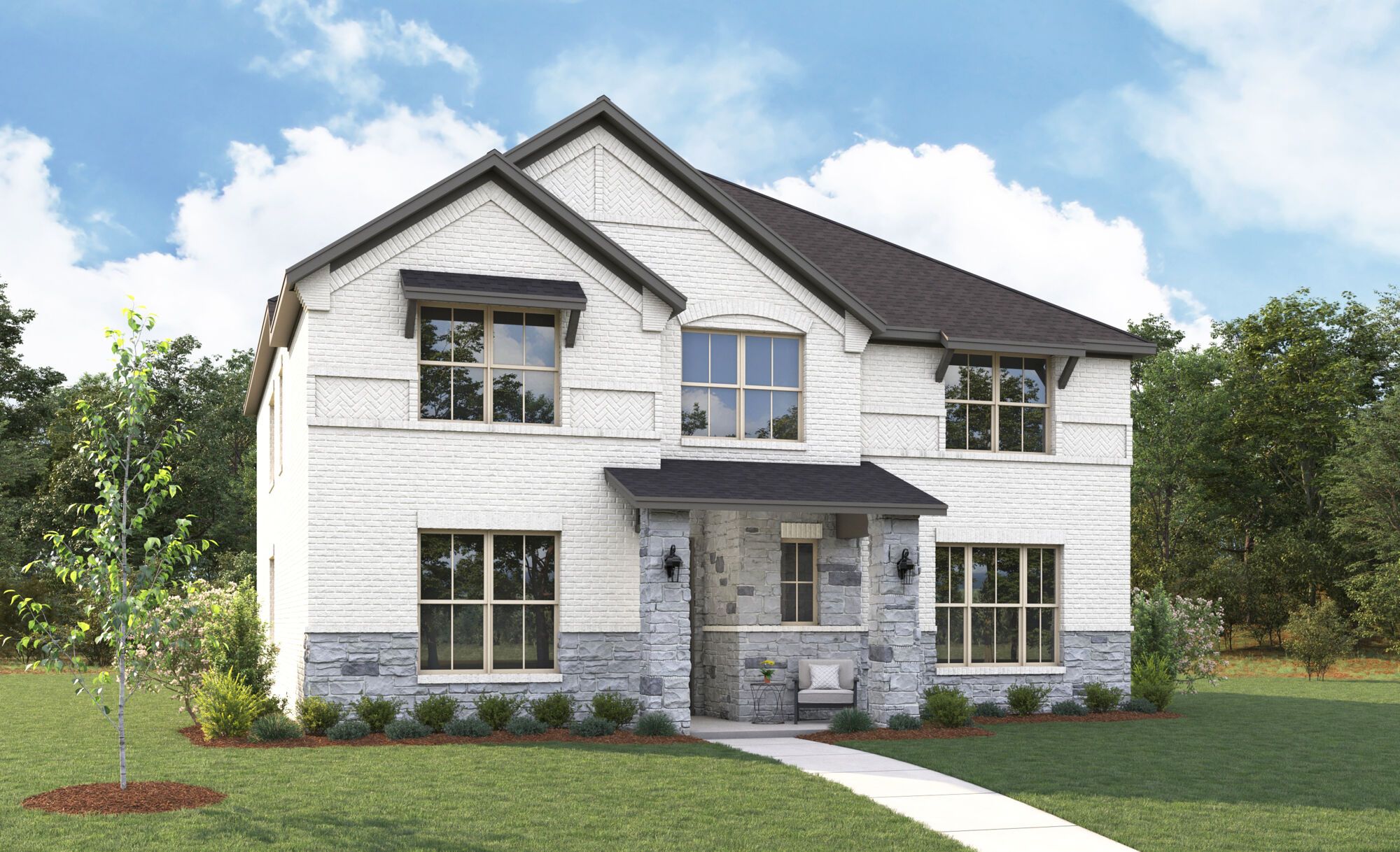 The Sweetwater - Old World with Stone Elevation