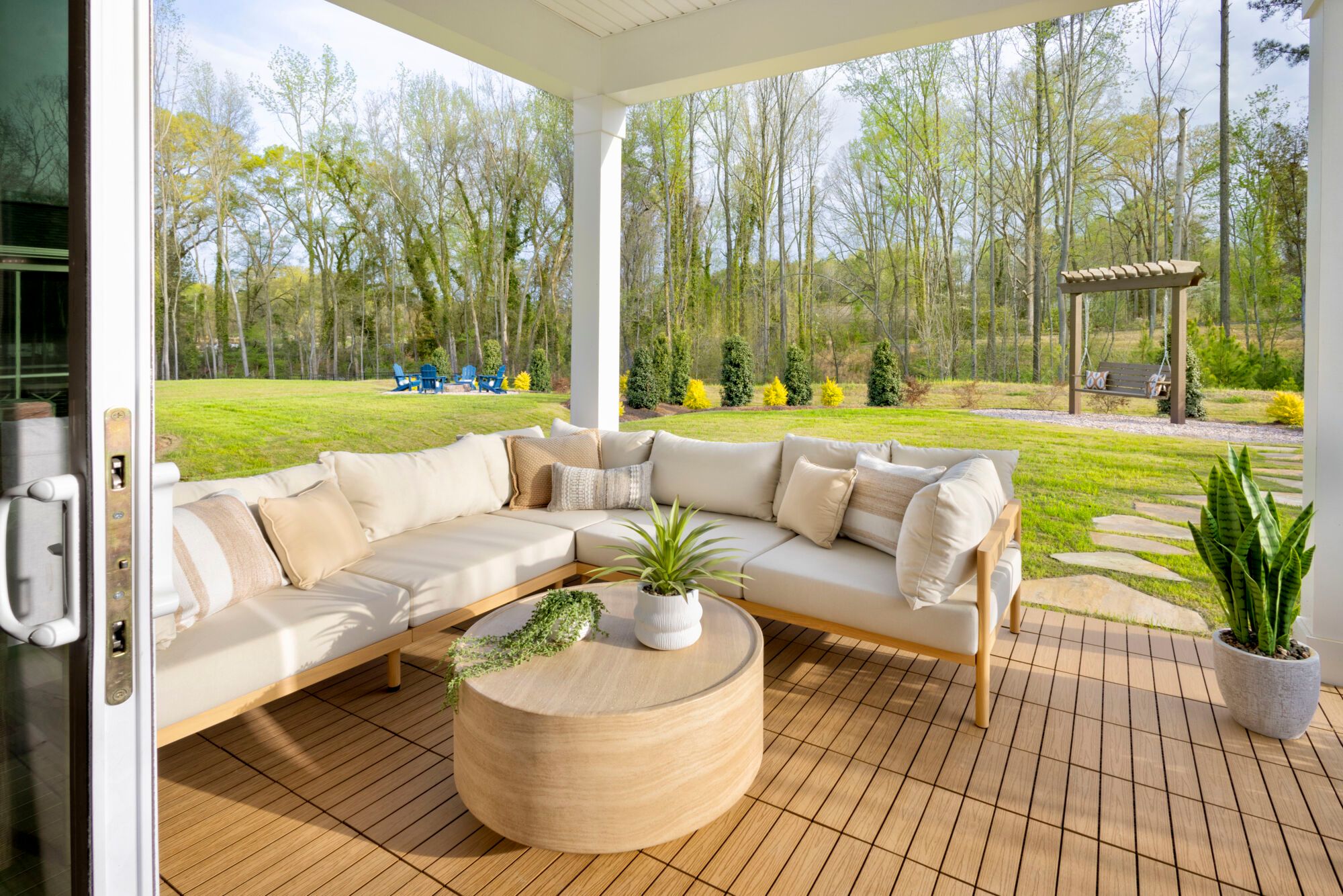 Redwood Model covered veranda