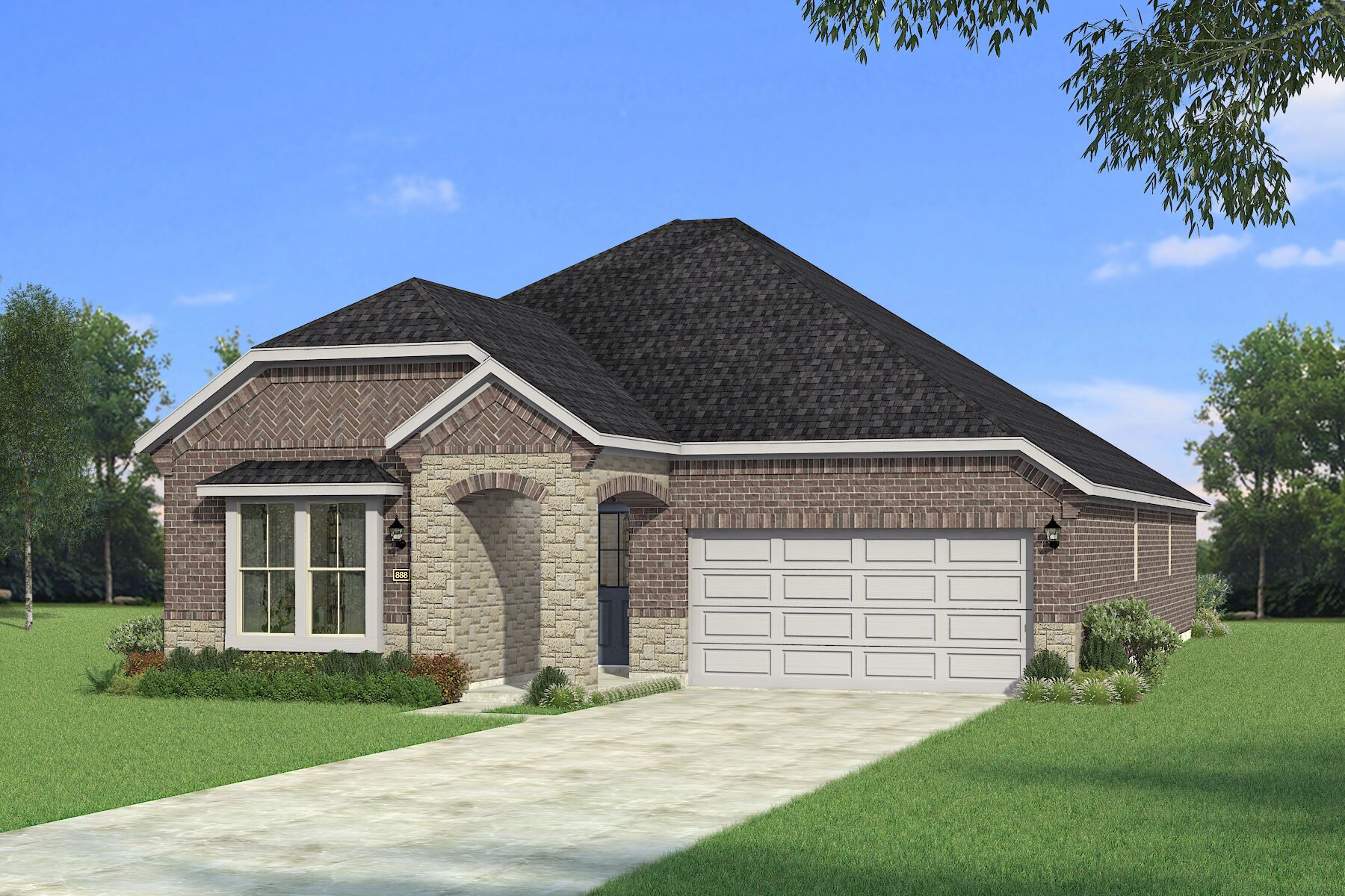 The Amelia - Old World with Stone Elevation